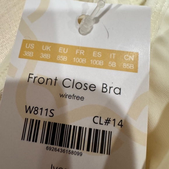 NWT DELIMIRA Wireless X-Shaped Back Posture Front Closure Ivory 38B - Picture 3 of 15